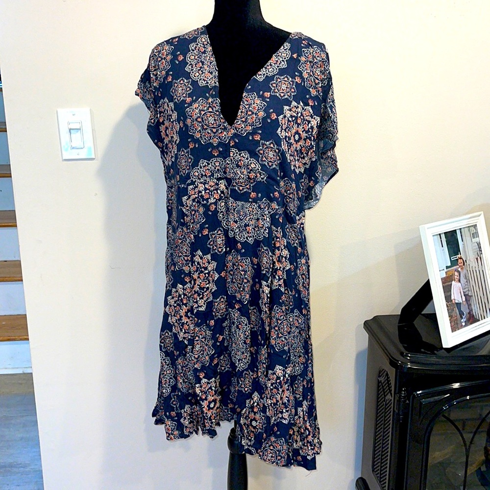 Torrid Blue Dress Keyhole Back
